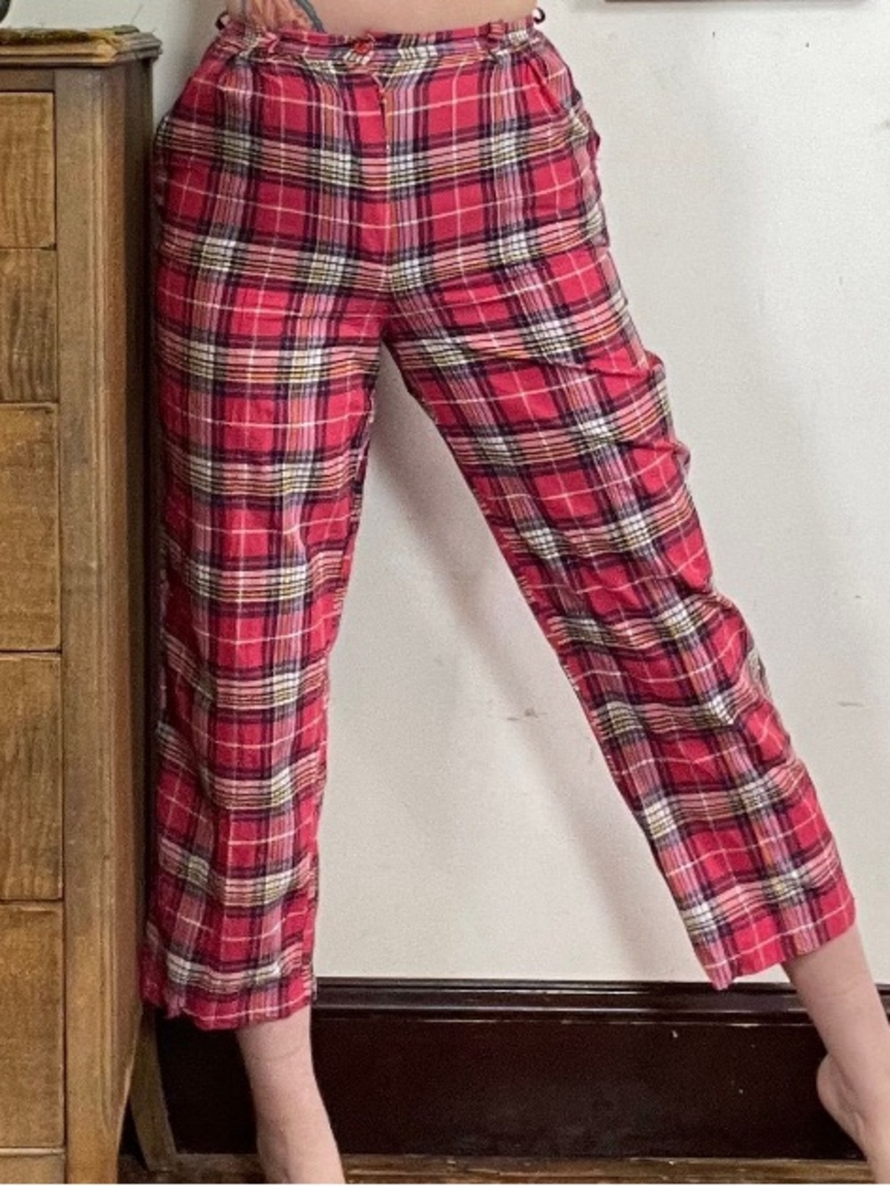 Vintage 80’s Willi Smith Plaid Capris